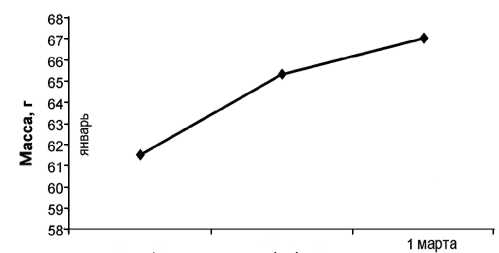 Динамика роста донской стерляди в период зимовки
